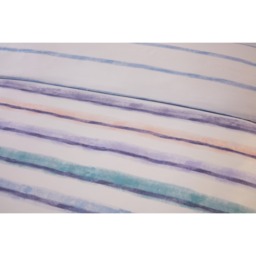 Horizon Stripped Polyester Reversible Duvet Cover Set with Pillowcase - Blue / King - thumbnail 2