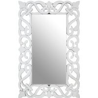 Stockholm 3D Effect Wall Mirror with Grey High Gloss - Silver
