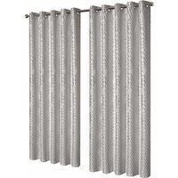 Geometric Sparkle Blackout Curtains - Natural / 137cm / 167cm