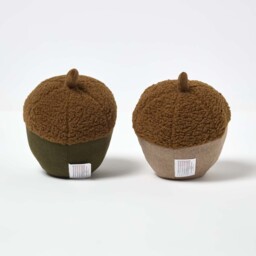 Luxury Fabric Acorn Doorstop Set of 2 - Brown, Grey - thumbnail 4