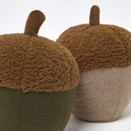 Luxury Fabric Acorn Doorstop Set of 2 - Brown, Grey - thumbnail 5