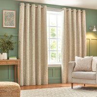 Set of 2 Grantley Jacquard Eyelet Curtains - Natural / 117cm / 137cm - image 1