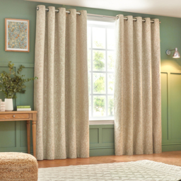 Set of 2 Grantley Jacquard Eyelet Curtains - Natural / 117cm / 137cm - thumbnail 5
