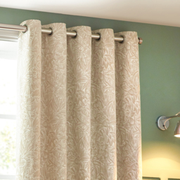 Set of 2 Grantley Jacquard Eyelet Curtains - Natural / 117cm / 137cm - thumbnail 2