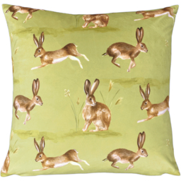 Country Running Hares Cushion - Sage / 80 Polyester 20 Feather - thumbnail 2