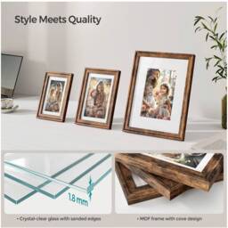 SONGMICS Set of 10 Photo Frame,Picture Frames with 16 Mats - Bronze - thumbnail 4