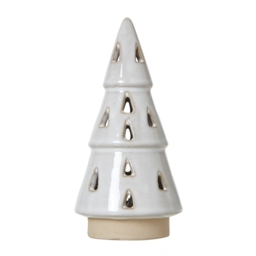 Illuminated Ceramic Cut-Out Tree Decor - White - thumbnail 3