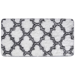 Anti-Skid Shaggy Area Rug Geometric Indoor - Grey and White - thumbnail 2