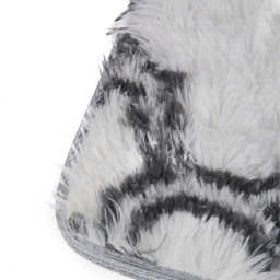 Anti-Skid Shaggy Area Rug Geometric Indoor - Grey and White - thumbnail 4