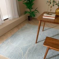 Swirl Multicolour Rug Blue - Blue / 290cm