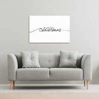 Merry Christmas Hand Drawn Lettering Gallery Canvas - White / 31cm / 41cm - image 1
