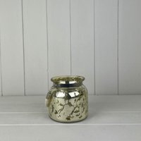 Green Mercury glass pot with Rope handle - Green