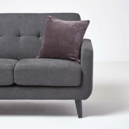 Homescapes Velvet Cushion Cover - Dark Grey / 40cm / 1 - thumbnail 2