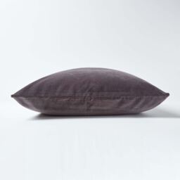 Homescapes Velvet Cushion Cover - Dark Grey / 40cm / 1 - thumbnail 3
