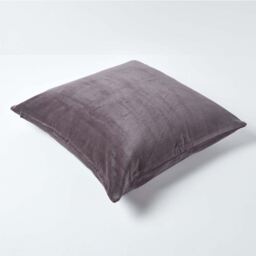 Homescapes Velvet Cushion Cover - Dark Grey / 40cm / 1 - thumbnail 4