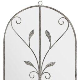 Arcus Concrete Metal Frame Arch Outdoor Garden Wall Mirror 80 x 46cm - Grey - thumbnail 3