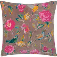 Aviary Cotton Velvet Cushion - Dusty Pink / Feather - thumbnail 1