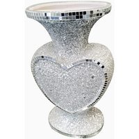 Heart Shape Crushed Diamond Vase - Silver - image 1