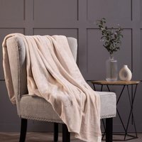 Extra Soft Warm Large Luxury Thermal Fleece Throw Blanket - 180 x 200 cm - Cream