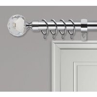 Crystal Extendable Curtain Poles - Chrome / 325cm