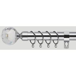 Crystal Extendable Curtain Poles - Chrome / 325cm - thumbnail 4