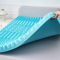 10cm Cooling 7 zone memory foam mattress topper - Blue / 180cm