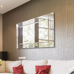 MirrorOutlet Rydal Triple Bevel Edge Square Cornered Mirror 120 x 80cm - All glass - thumbnail 3