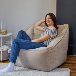 icon Natalia Giant Chenille Armchair Bean Bag - Natural - thumbnail 3