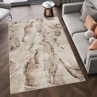 Essence Contemporary Living Room Area Rug Hallway Runner-Oragnic Abstract Design - Terracotta / 230cm - image 1