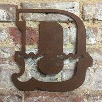 Personalised Metal lettering , Personalised Gift , Rusty Carnival Letter D - rusty