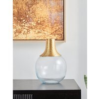 Fabia White Large Step Design Vase - Iron 25%,Glass 75%