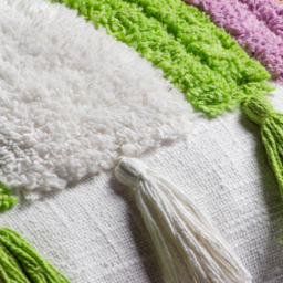 Rainbow Tassels Tufted Cushion - White / 80% Polyester, 20% Feather - thumbnail 5