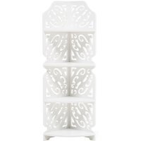 4 Tier White Corner Plant Stand - White
