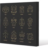 Zodiac Sign Set Gallery Canvas - Gold / 101cm