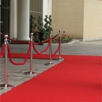 Cut To Measure Non Slip Rubber Backed Red Carpet Runner - Red / 822cm x 133cm