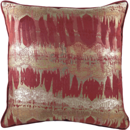 Inca Jacquard Cushion - Burgundy / Polyester / 43cm - thumbnail 2