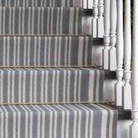 Striped Cut To Measure Stair Carpet Runner - Grey / 792cm x 70cm
