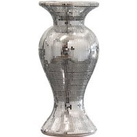 Silver Ceramic Mirrored Pot Vase  - Silver