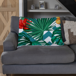 Tropical Leaves  Geometrics Blanket - Green - thumbnail 3
