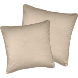 Pair of Soft Velvet Cushion Covers - Cases Only - Cream / 55cm - thumbnail 2