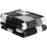 Tartan Check Throw Blanket - Black / 150cm - image 1