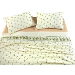 Rosebud Flannelette Sheet Set - Natural / Single - thumbnail 3