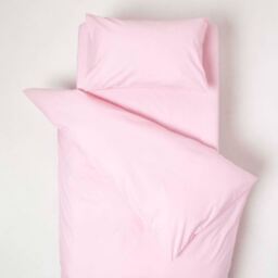 Egyptian Cotton Cot Bed Duvet Cover Set with Pillowcase 200 TC - Pink - thumbnail 2