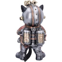 Cat Tack Space Steampunk Figurine - Silver - thumbnail 3