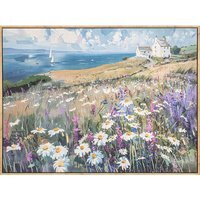 Coastal Retreat Floral Framed Canvas - Multicolour