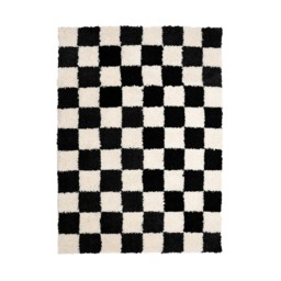Super Soft Cosy Chequer Board Area Rug - Mono / 160x230cm - thumbnail 2