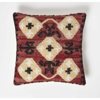 Homescapes Tirana Handwoven Traditional Red Kilim Cushion - Red - thumbnail 1