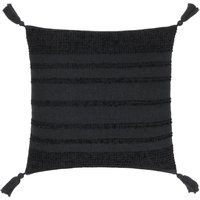 Larch Woven Cushion - Black / 80 Feather 20 Polyester