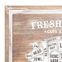 Butcher'S Cuts Vintage Pork Wall Plaque - White - thumbnail 2