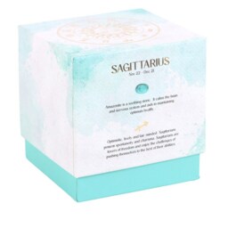 Sagittarius Ylang Ylang  Amber Zodiac Candle With Amazonite - Blue - thumbnail 4